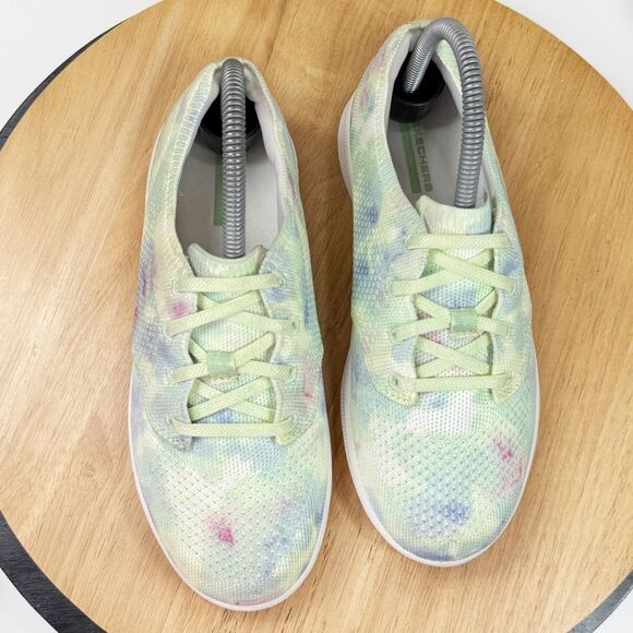 Skechers Go Step Light Washable Knit Tie Dye Slip On Sneakers Mint Green Women 6 - Picture 4 of 11